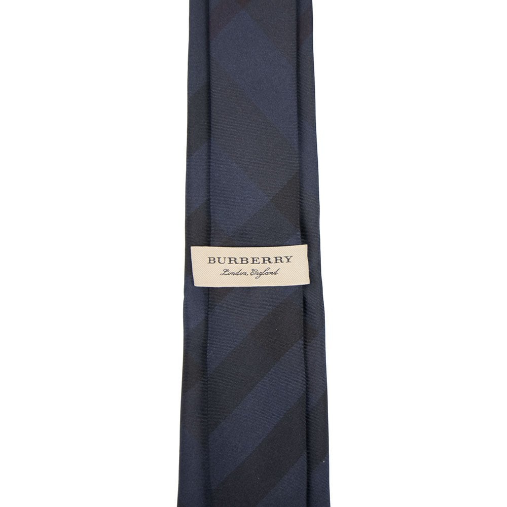 Burberry Stanfield Subtle Check Tie Modern Fit Navy Blue