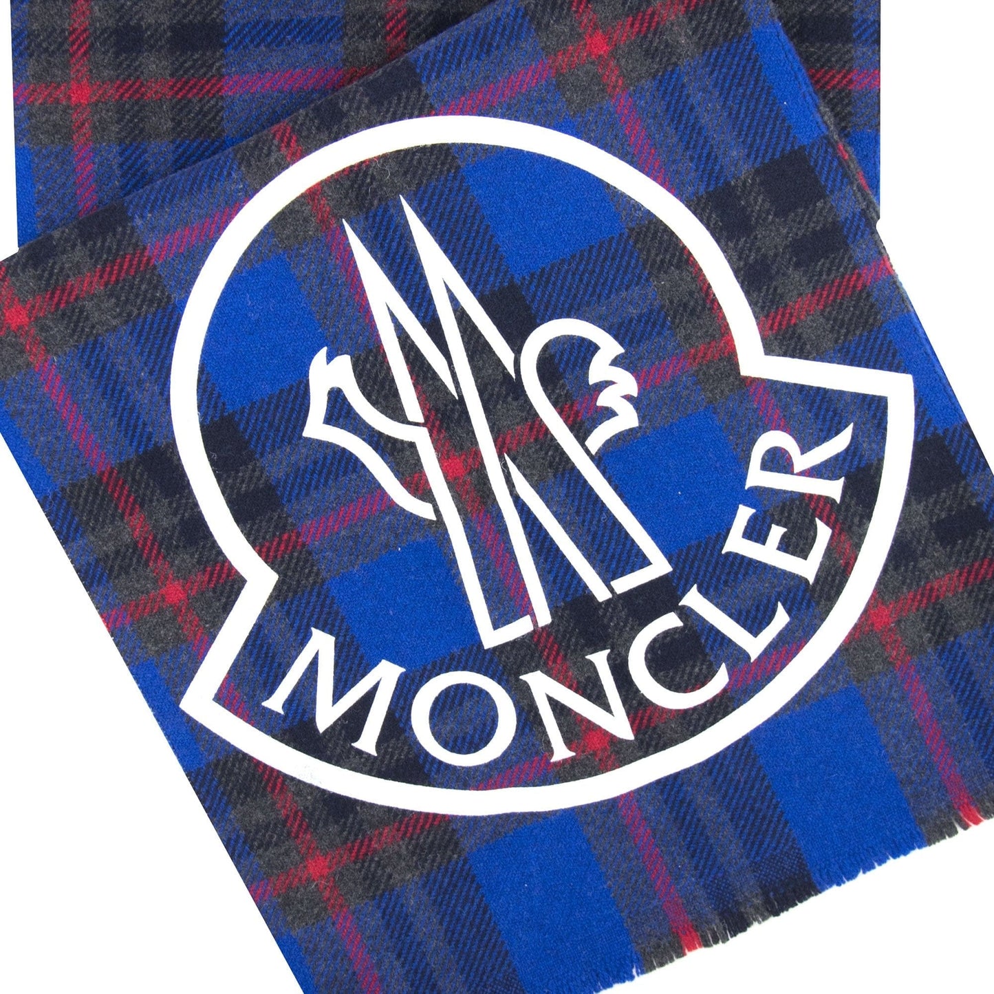 Moncler Sciarpa Plaid Scarf Blue