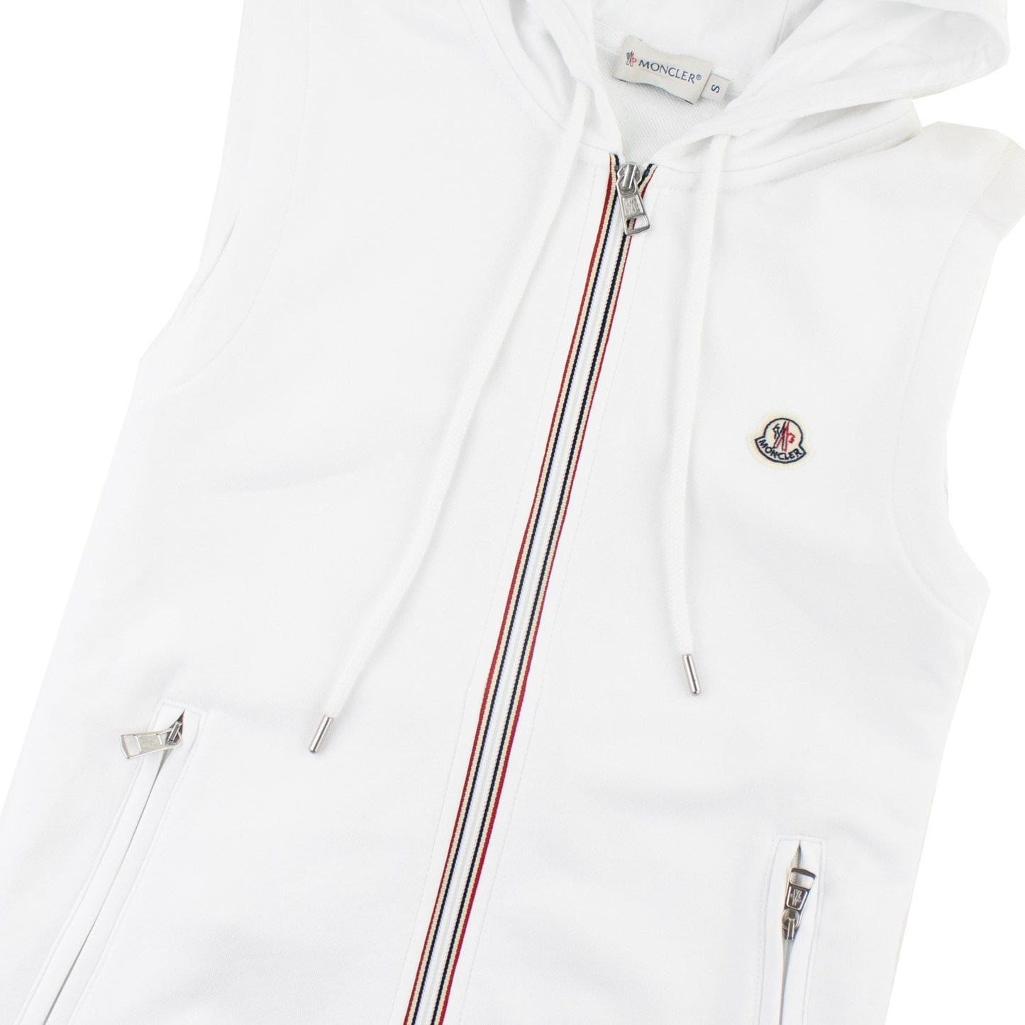 Moncler Sleeveless Zip Front Sweatshirt White SSE1