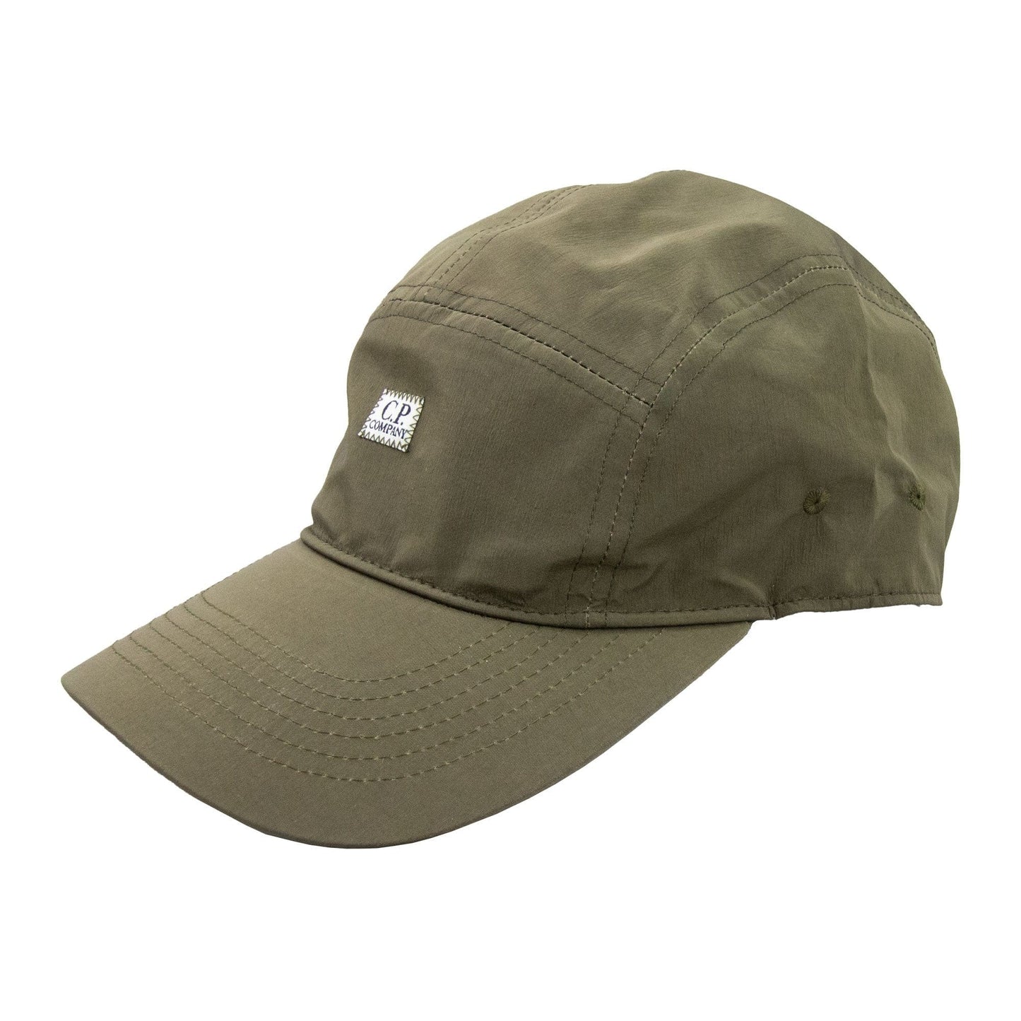 Cp Company Chrome Patch Logo 5 Panel Cap Khaki 683