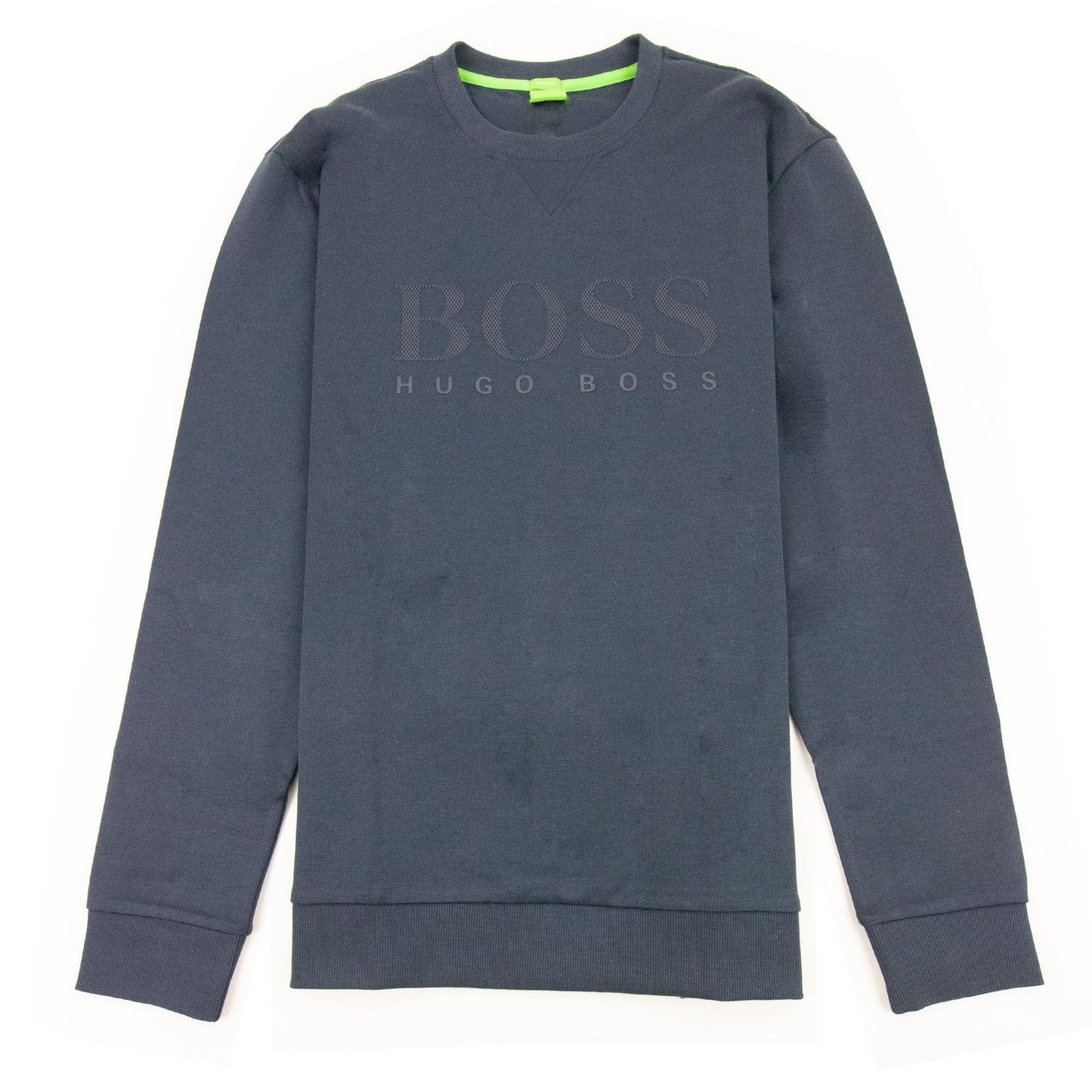 Hugo Boss Salbo Mesh Logo Crewneck Sweatshirt Navy 410
