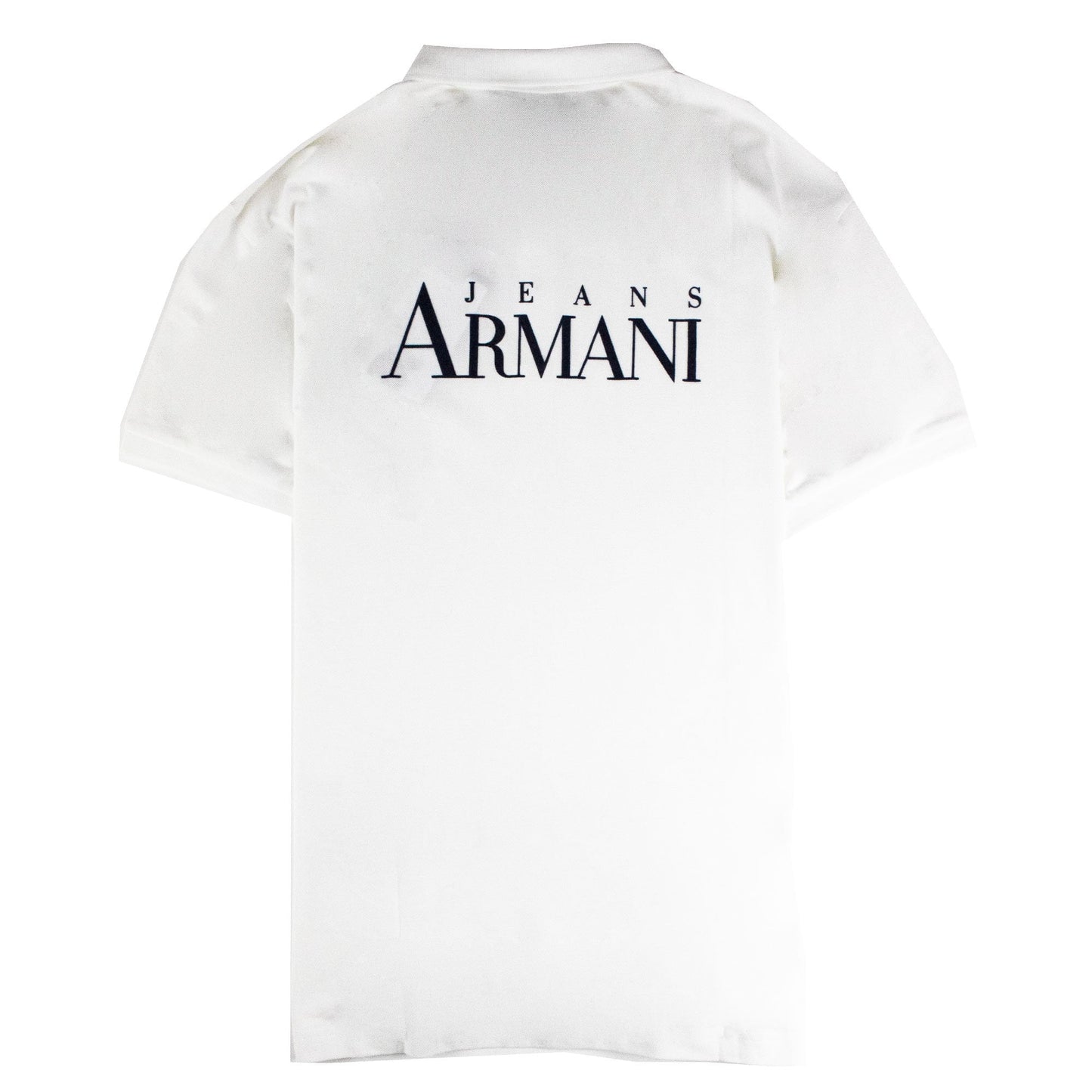 Armani Jeans Chest & Back Logo S/s Polo White