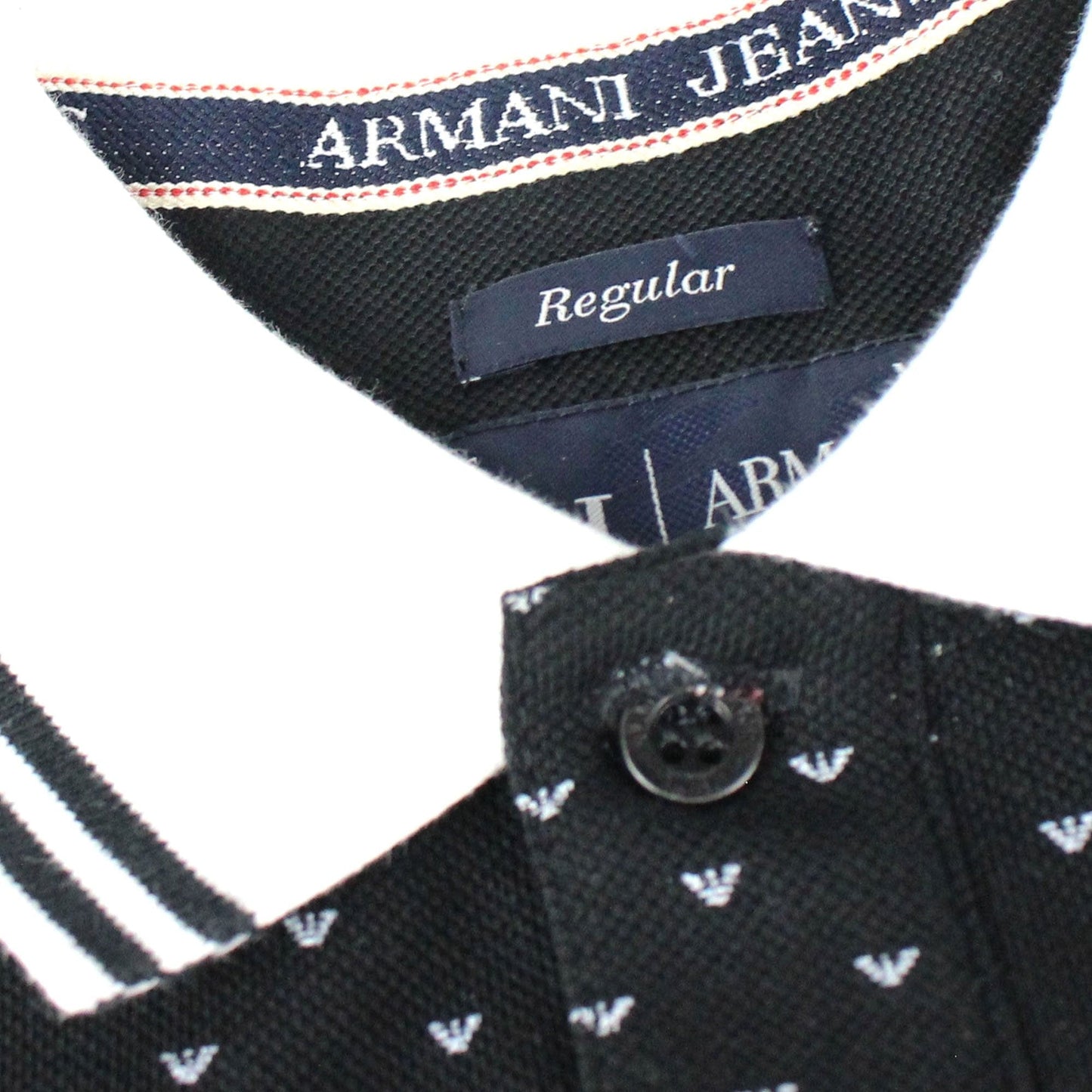 Armani Jeans All Over Print Logo S/s Polo Black