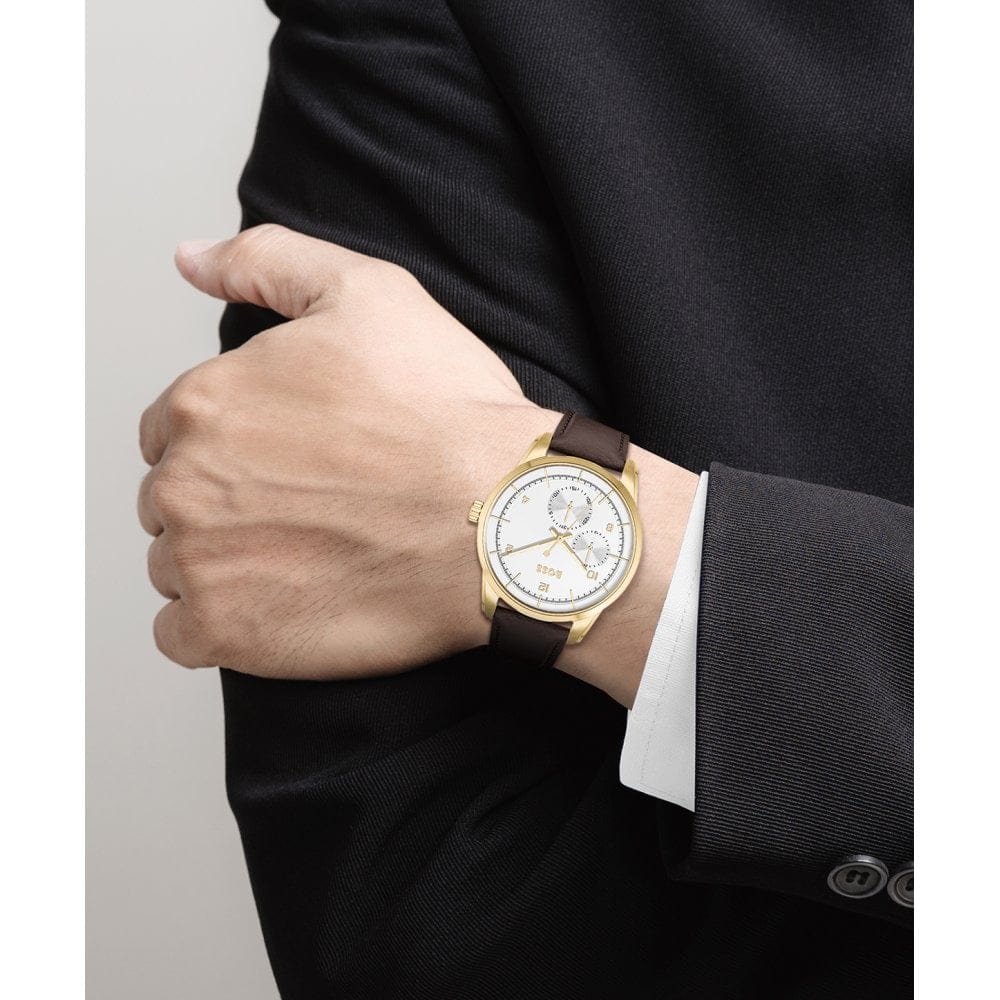 Hugo Boss Sophio Leather Strap Watch Brown