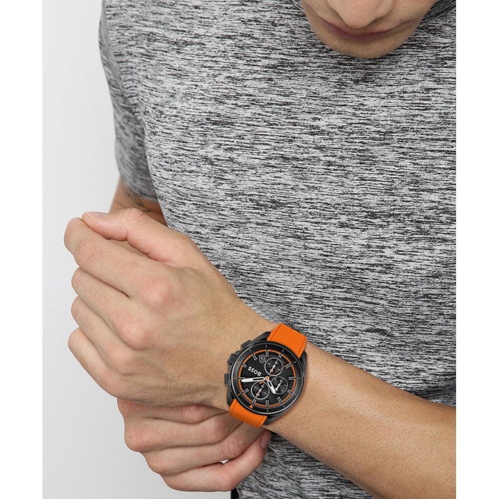 Hugo Boss Volane Rubber Strap Watch Black