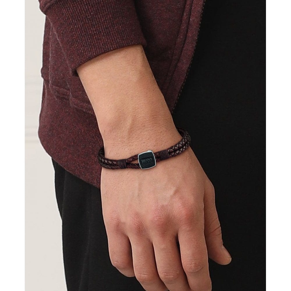 Hugo Boss Twin Rope Braclet Dark Brown