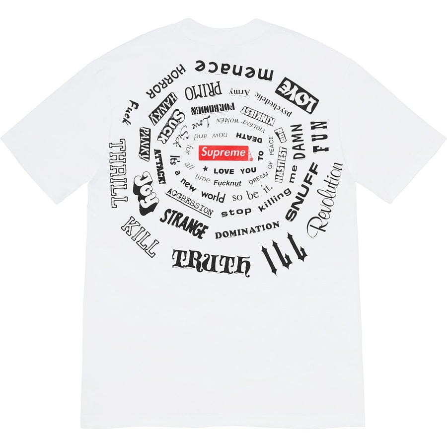 SUPREME SPIRAL TEE SHIRT WHITE