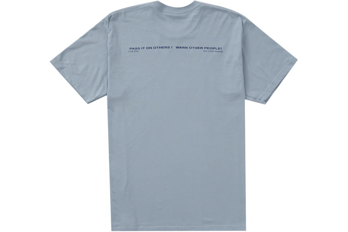 SUPREME WARNING TEE DUSTY BLUE
