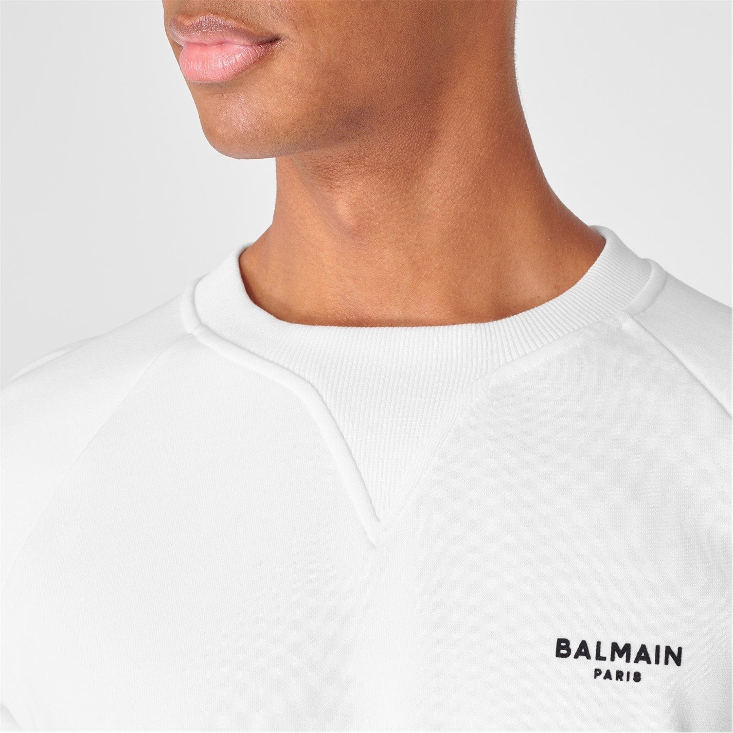 Balmain White Small Logo Sweatshirt