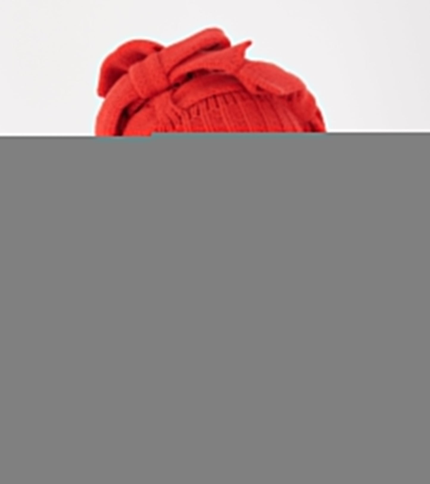 Knit Hat With Bows Red