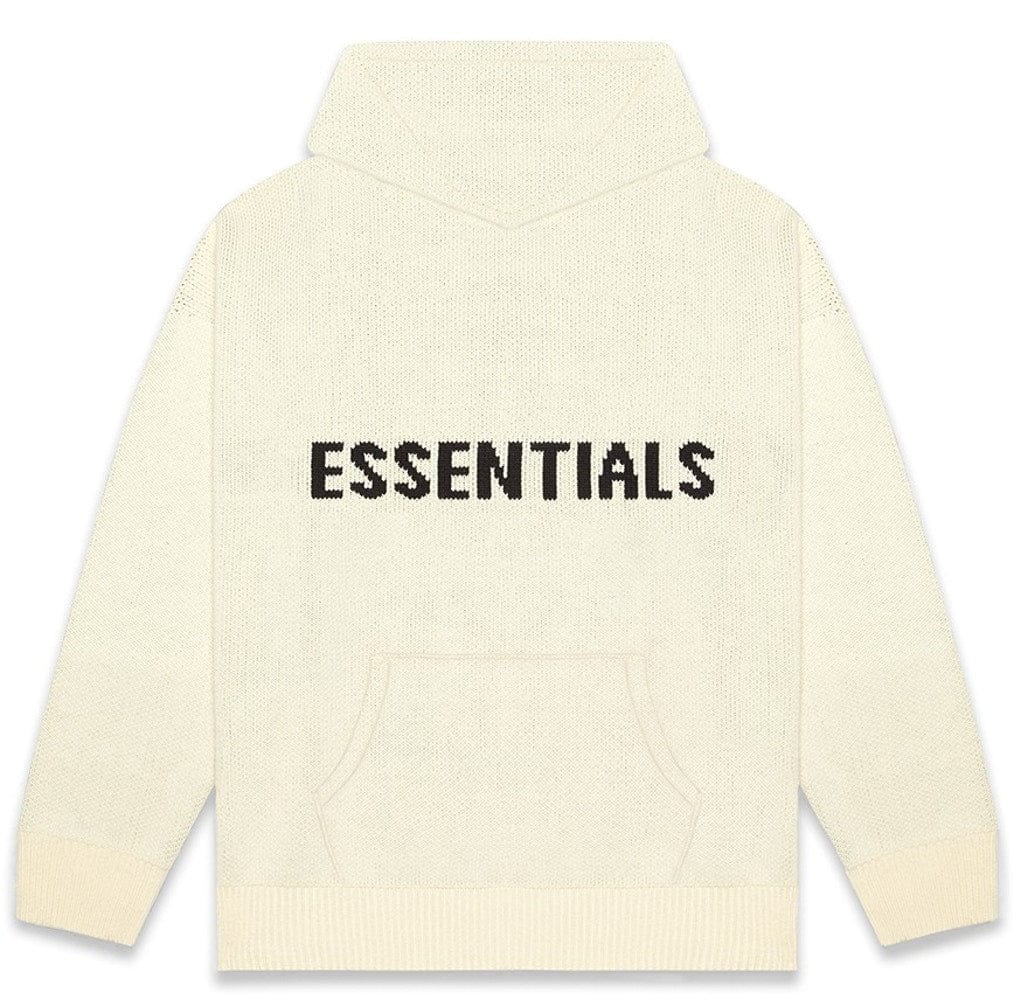 ESSENTIALS FOG KNIT HOODIE BUTTERCREAM
