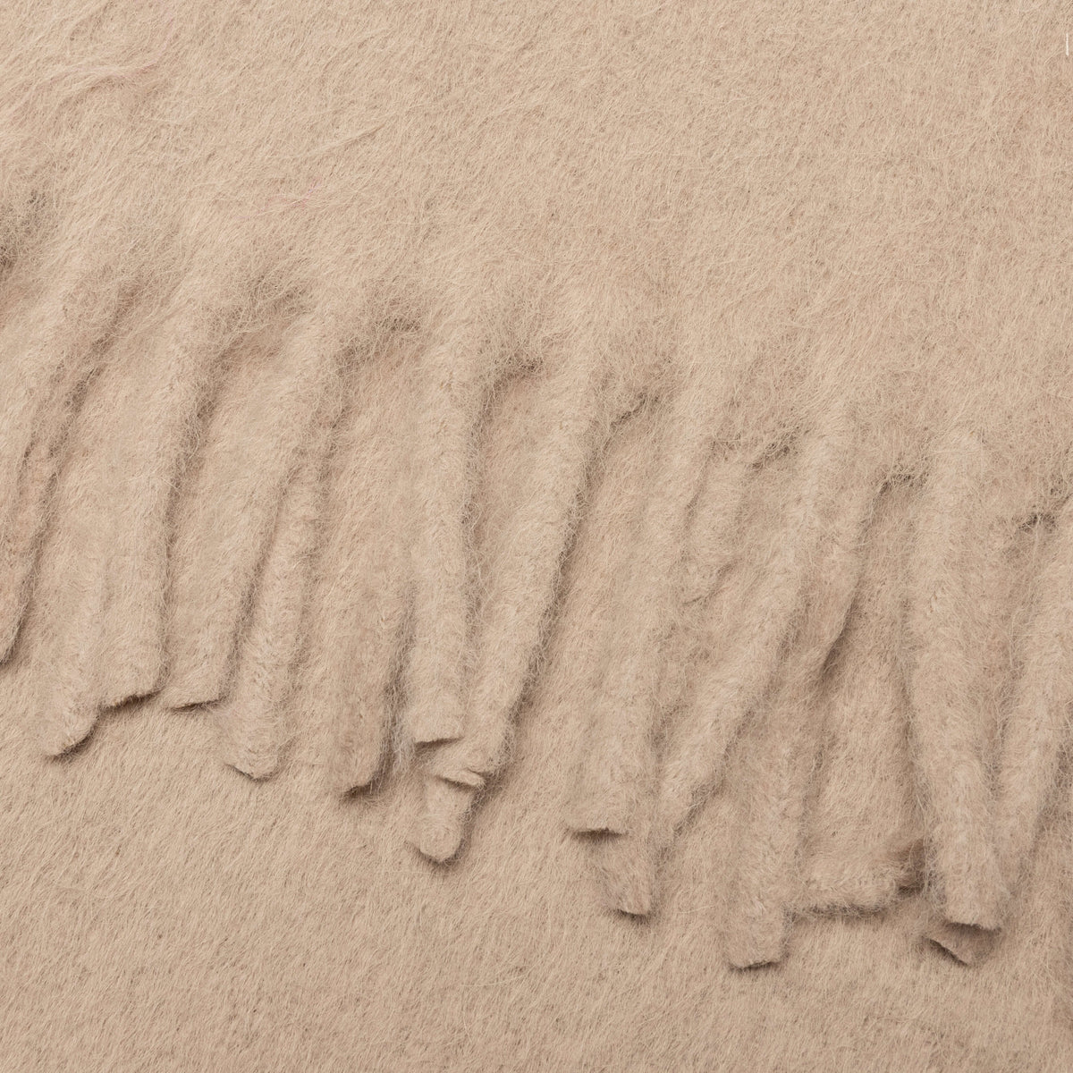 Fringe Alpaca Scarf - Camel Beige