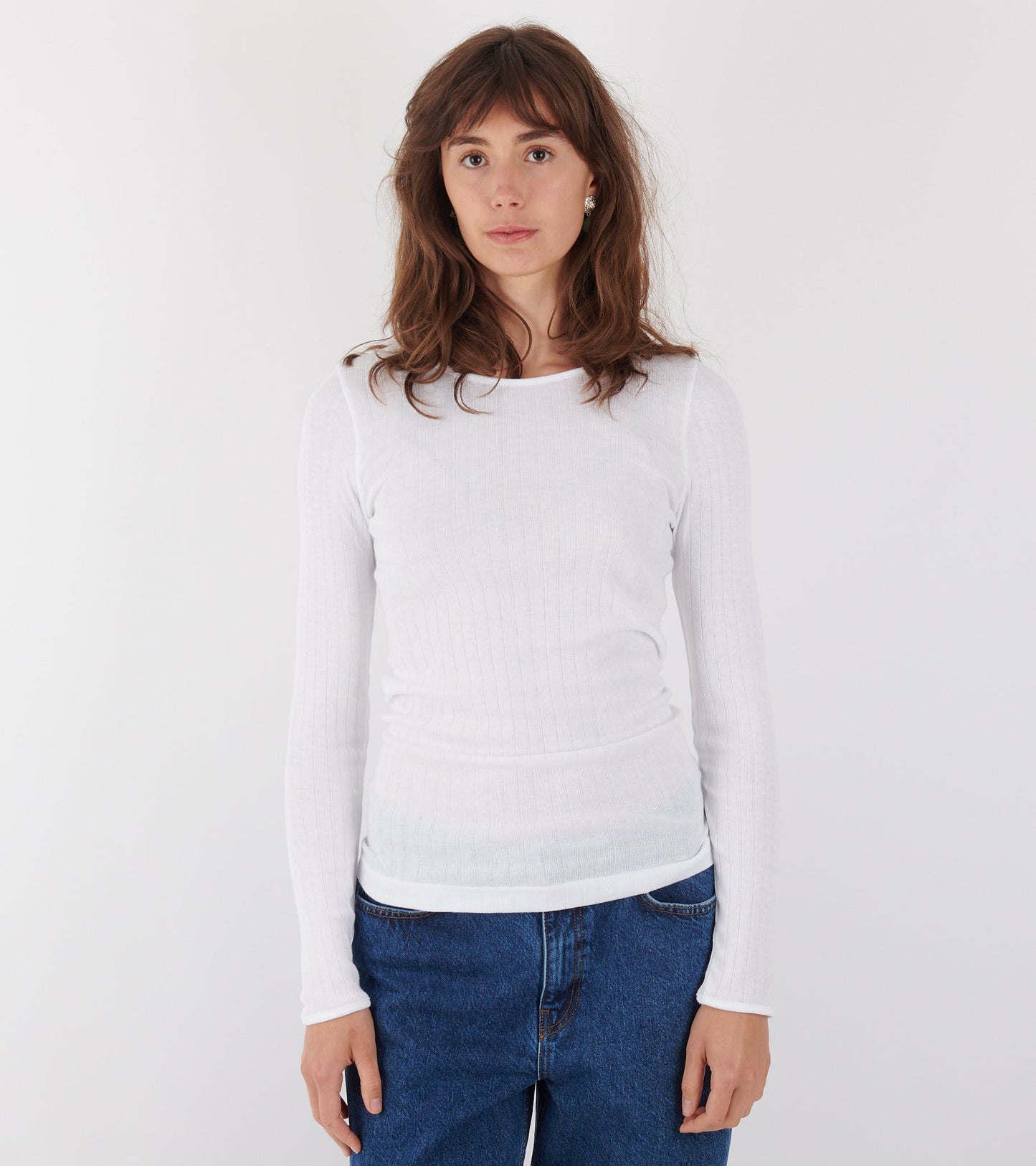 101 Rib Solid Colour White