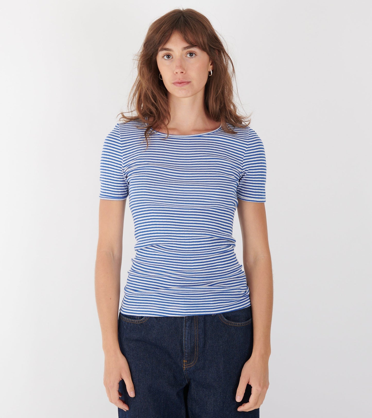 101 Short Sleeve T-shirt Cobalt Blue/Ecru