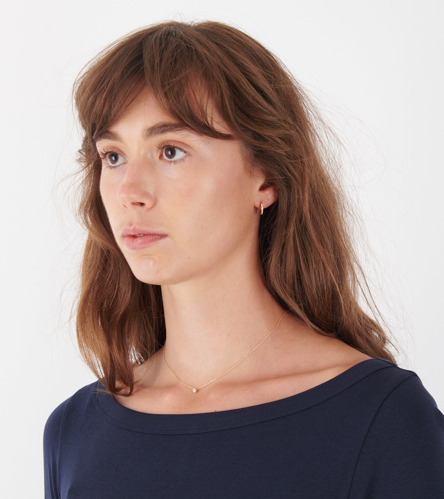 Diamond Simple Necklace Gold