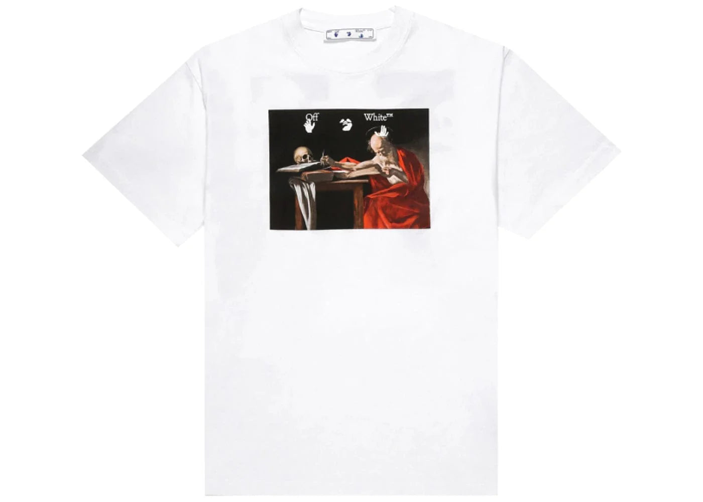 OFF WHITE CARAVAGGIO TEE WHITE/RED