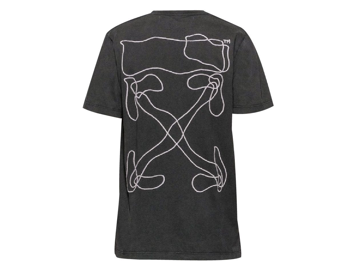 OFF-WHITE ABSTRACT ARROWS EMBROIDERED T-SHIRT BLACK