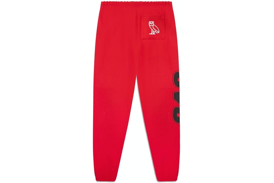 OVO X NBA CHICAGO BULLS SWEATPANTS RED