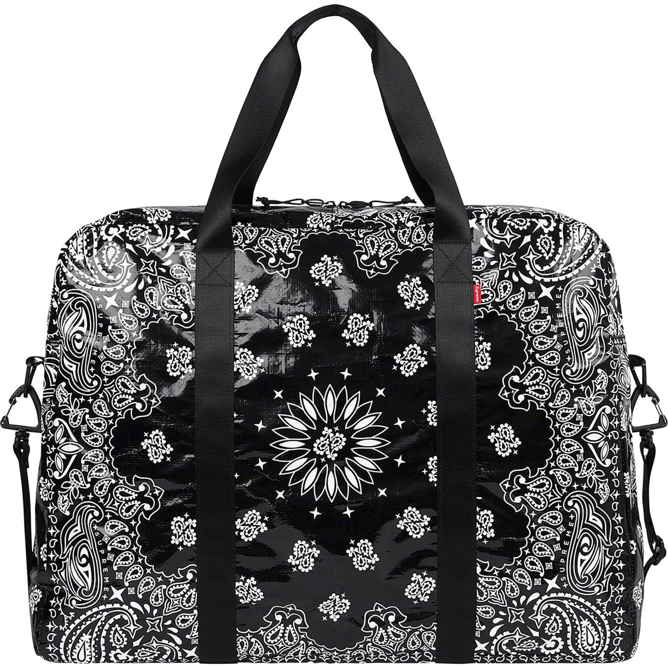 SUPREME BANDANA TARP DUFFLE BAG BLACK