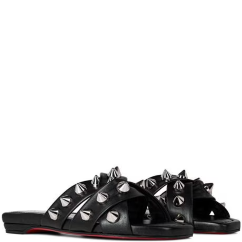 Womens Christian Louboutin Miss Spika Club Flat Slides