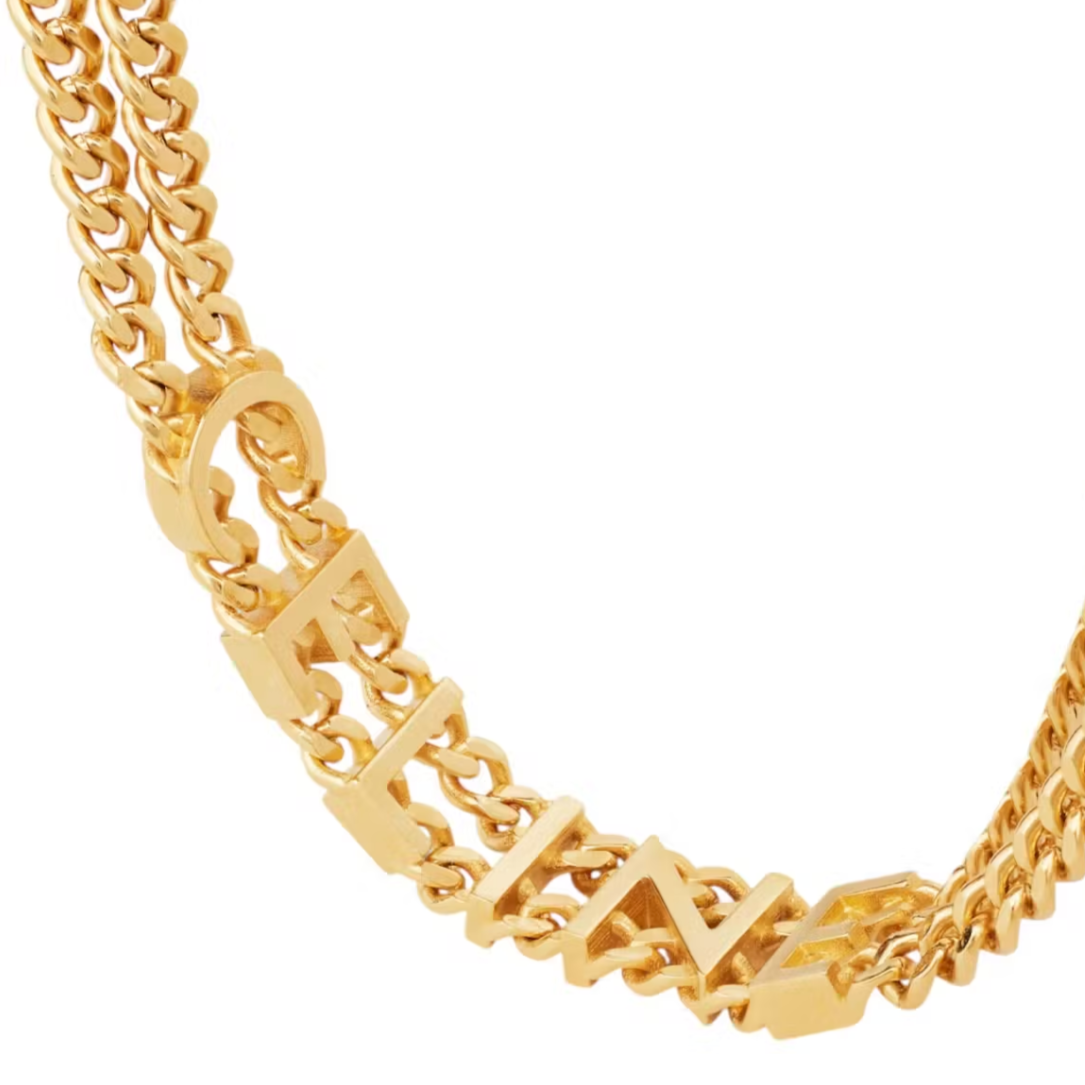 Celine Gold Finish Gourmette Necklace