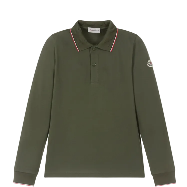 Kids Moncler Long Sleeve Polo