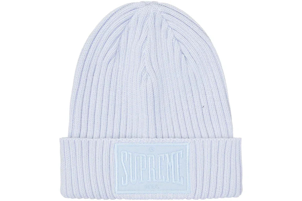SUPREME OVERDYED PATCH BEANIE LIGHT BLUE