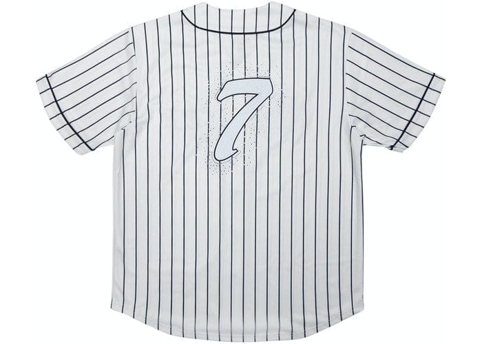 SUPREME RHINESTONE BASEBALL JERSEY PINSTRIPE