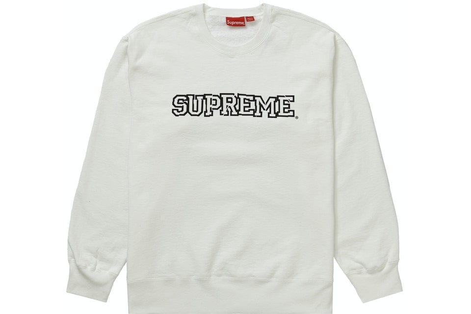SUPREME SHATTERED LOGO CREWNECK WHITE