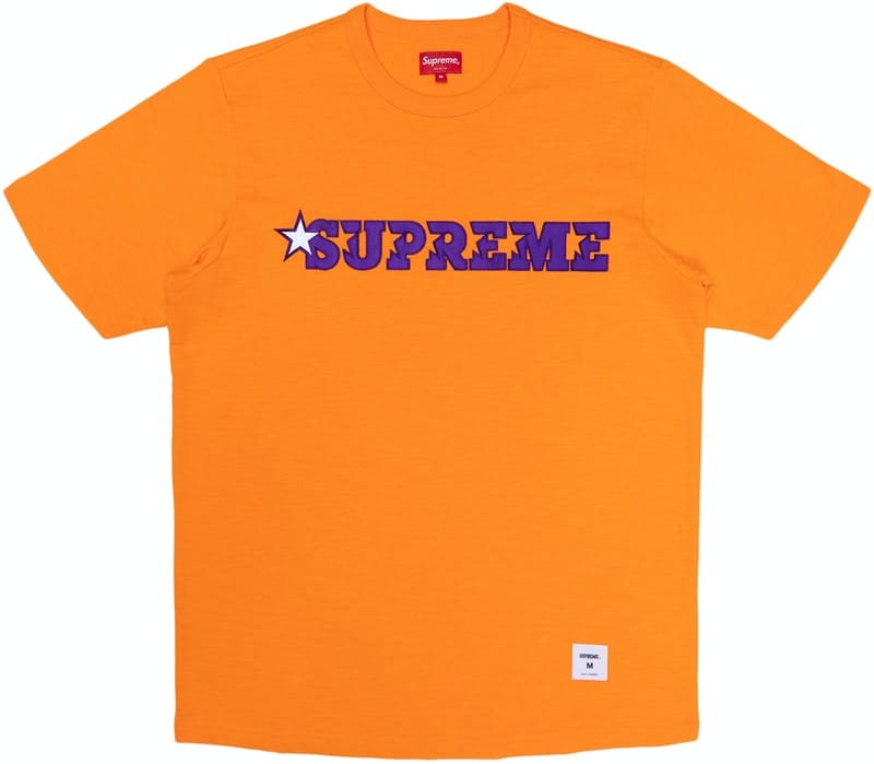 SUPREME STAR LOGO TEE ORANGE