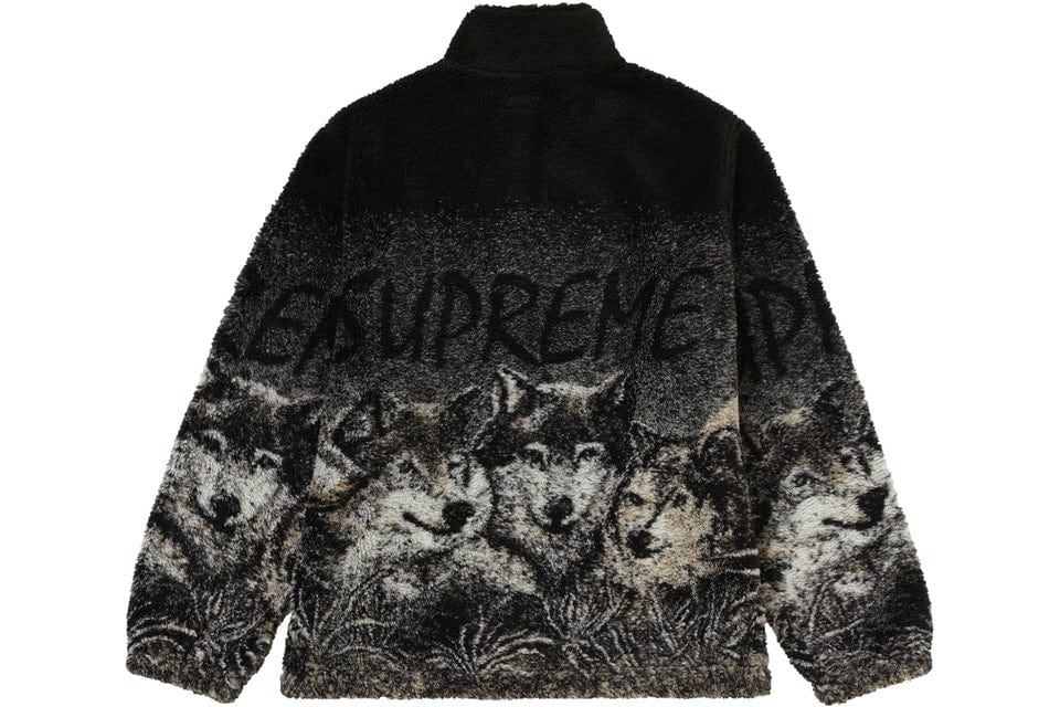 SUPREME WOLF FLEECE JACKET BLACK