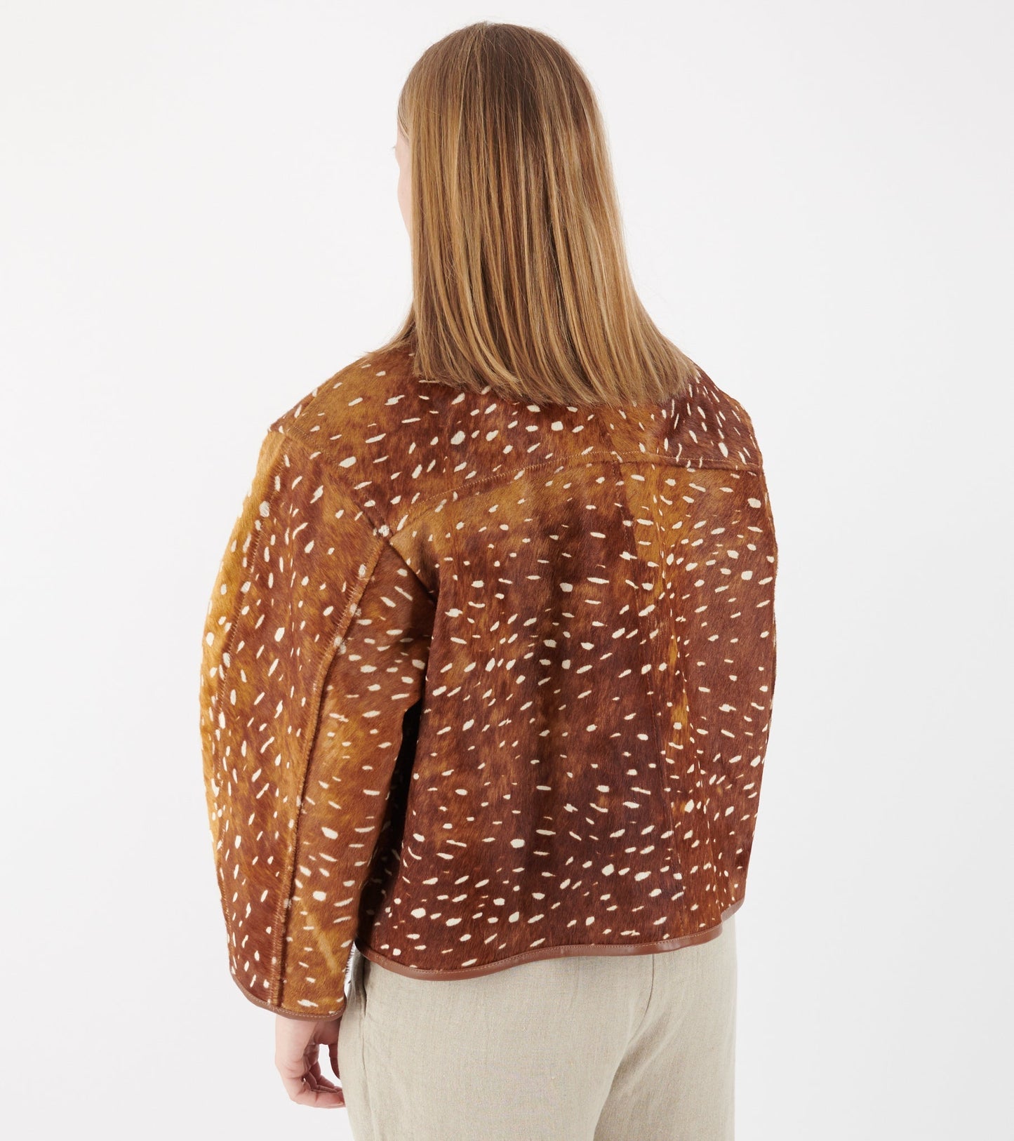 Deer Print Flying Jacket Brown