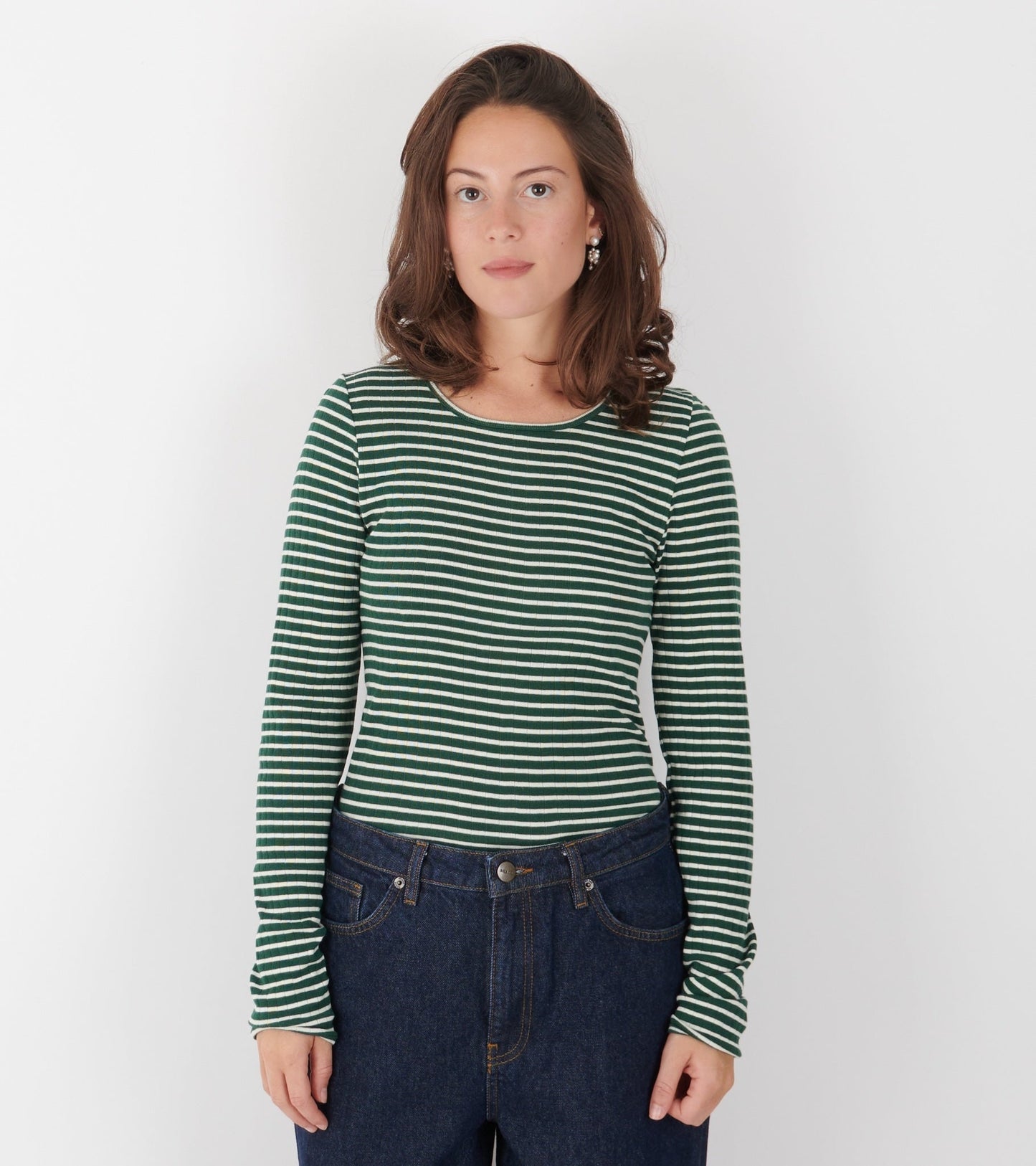 101 Rib NPS Stripes Bottle Green/Ecru