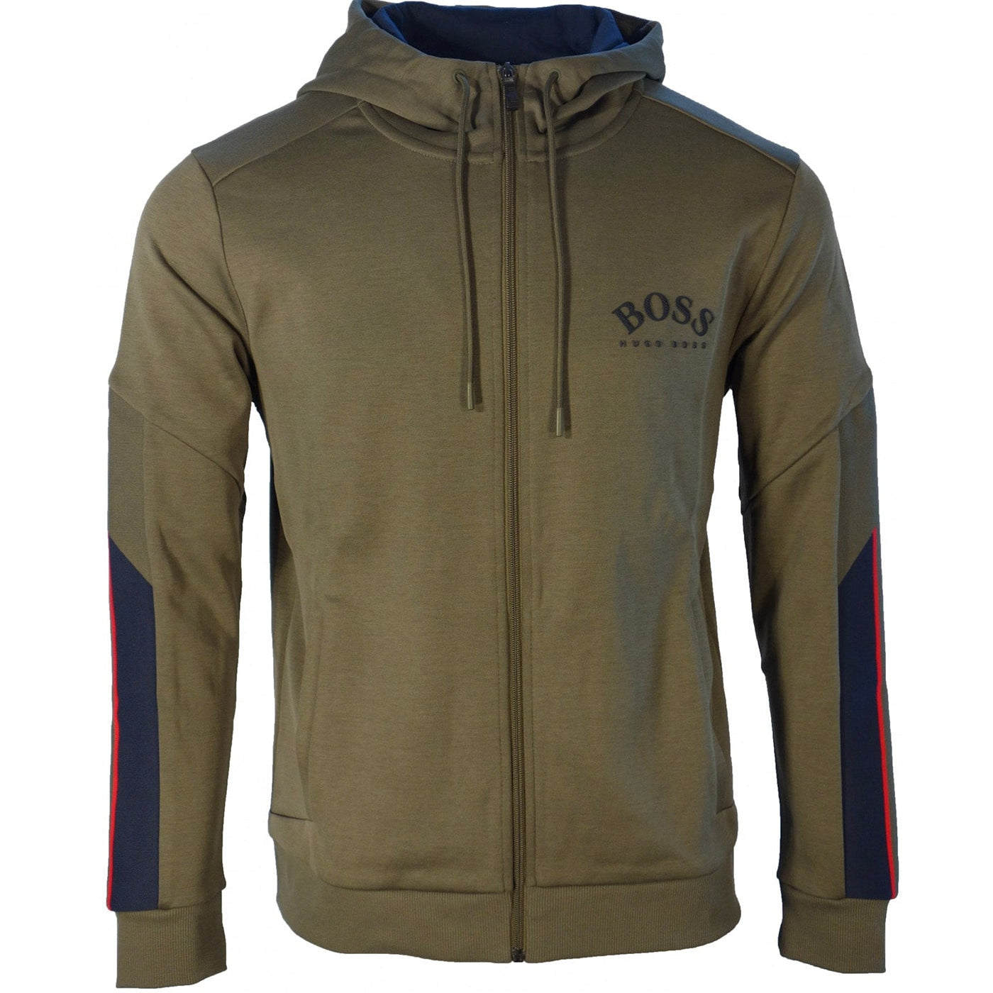 Boss Khaki Zipped Hoodie