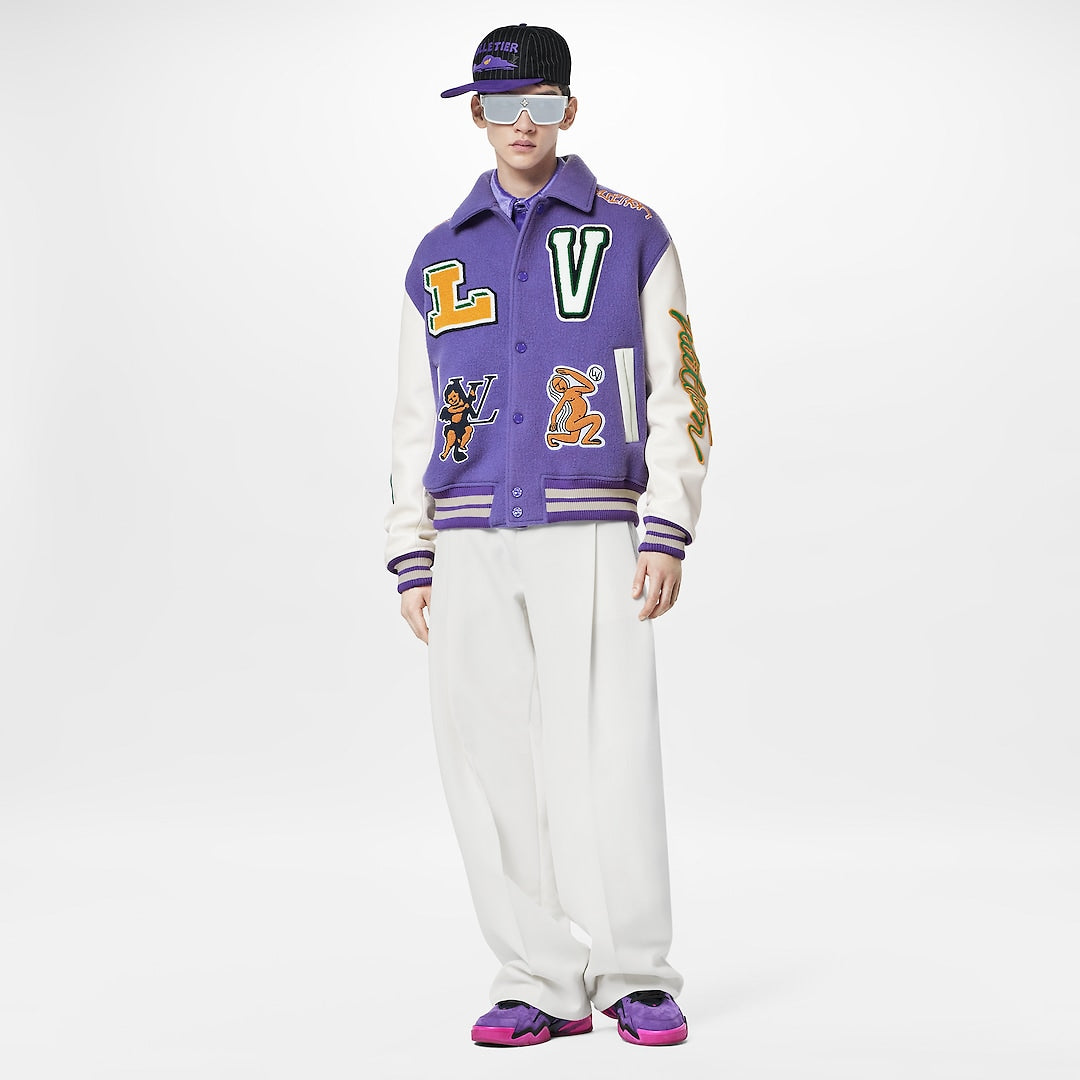 LOUIS VUITTON FW22 VARSITY JACKET PURPLE