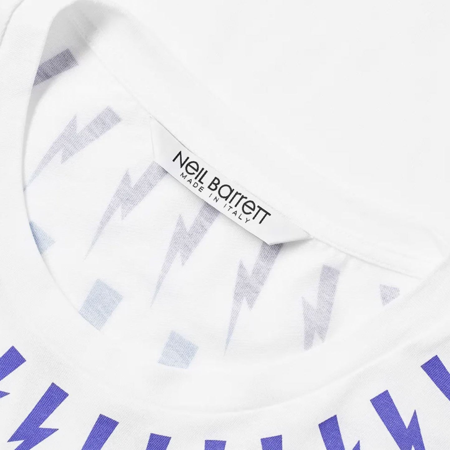 Neil Barrett White Rainbow Bolt T-Shirt