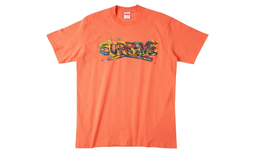SUPREME PAINT LOGO TEE ORANGE