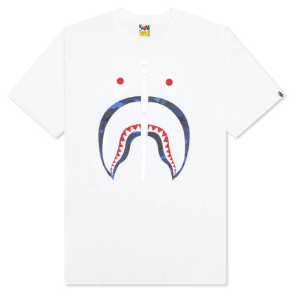 Color Camo Shark Tee - White/Navy