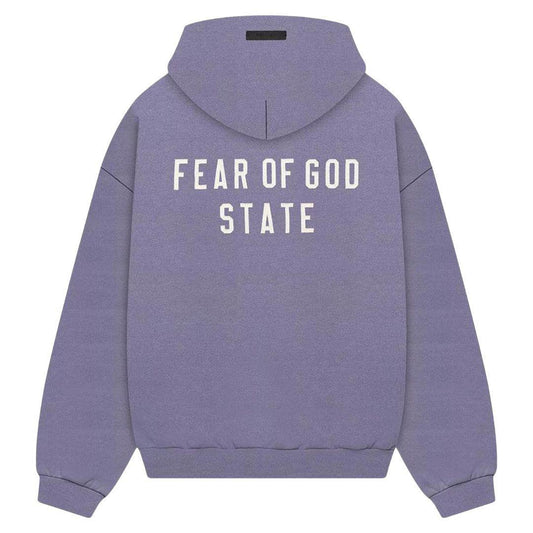 ESSENTIALS FOG FEAR OF GOD STATE LOGO HEAVY ZIP-UP LAVENDER