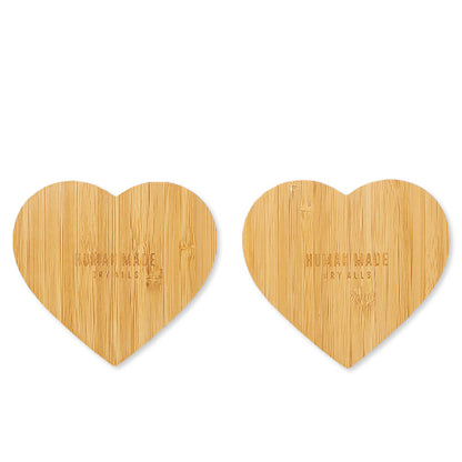 Heart Bamboo Coaster 2 Piece Set - Beige