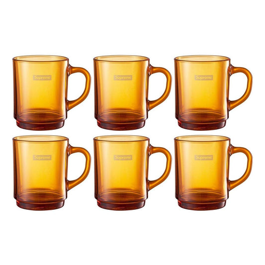 Supreme Duralex Glass Mugs (Set of 6) 'Gold' SUP-SS23-07