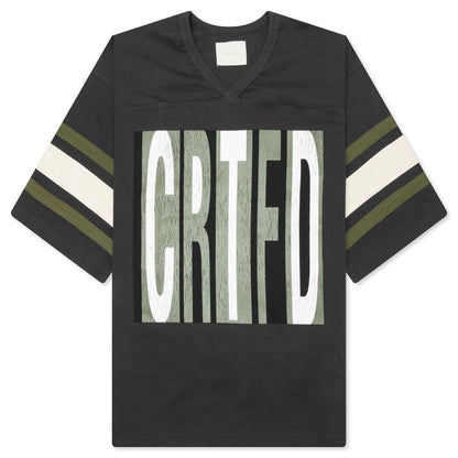 11:11 Football Top - Vintage Black