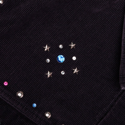 14W Corduroy Studded Jean Jacket - Black