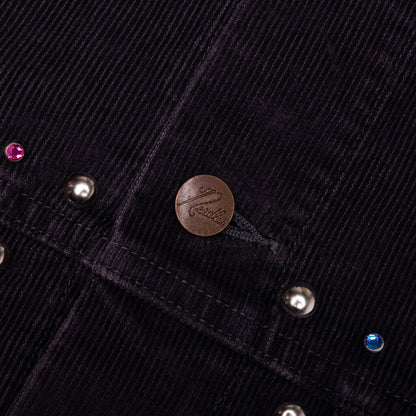 14W Corduroy Studded Jean Jacket - Black
