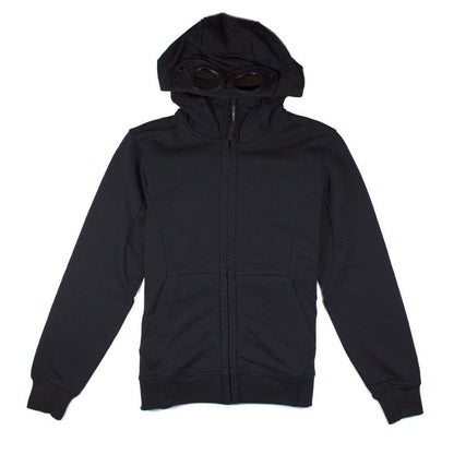 CP Company Black Goggle Hooded Zip Up Sweatshirt