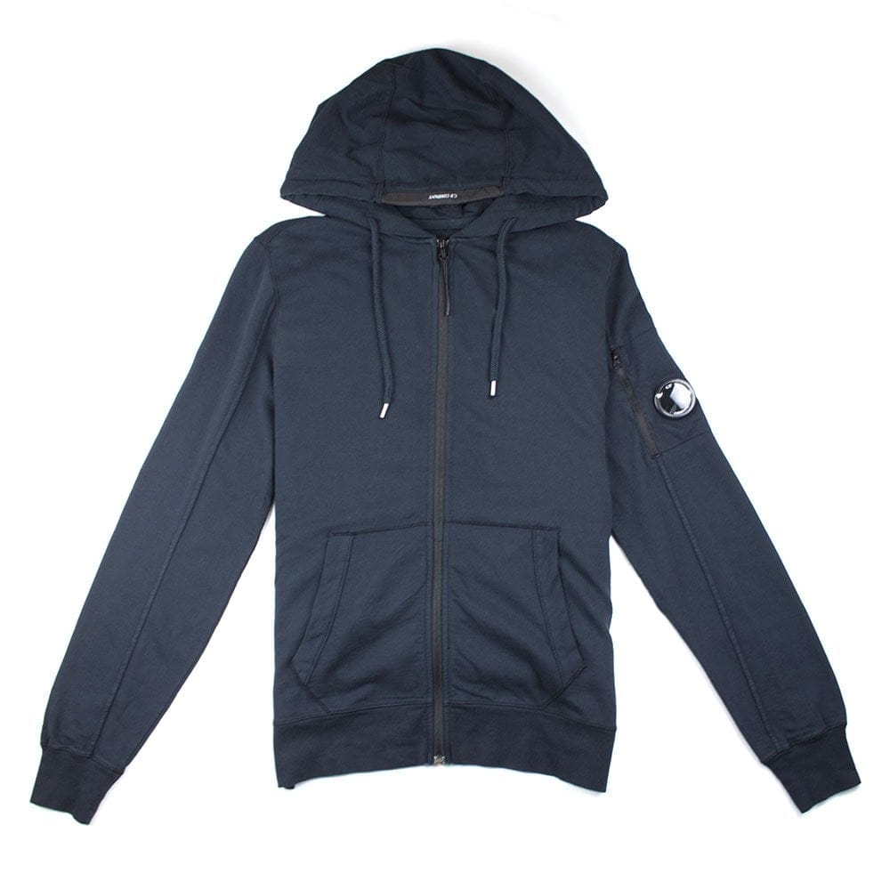 CP Company Navy Blue Watch Viewer Lens Hooded Zip Up Sweatshirt