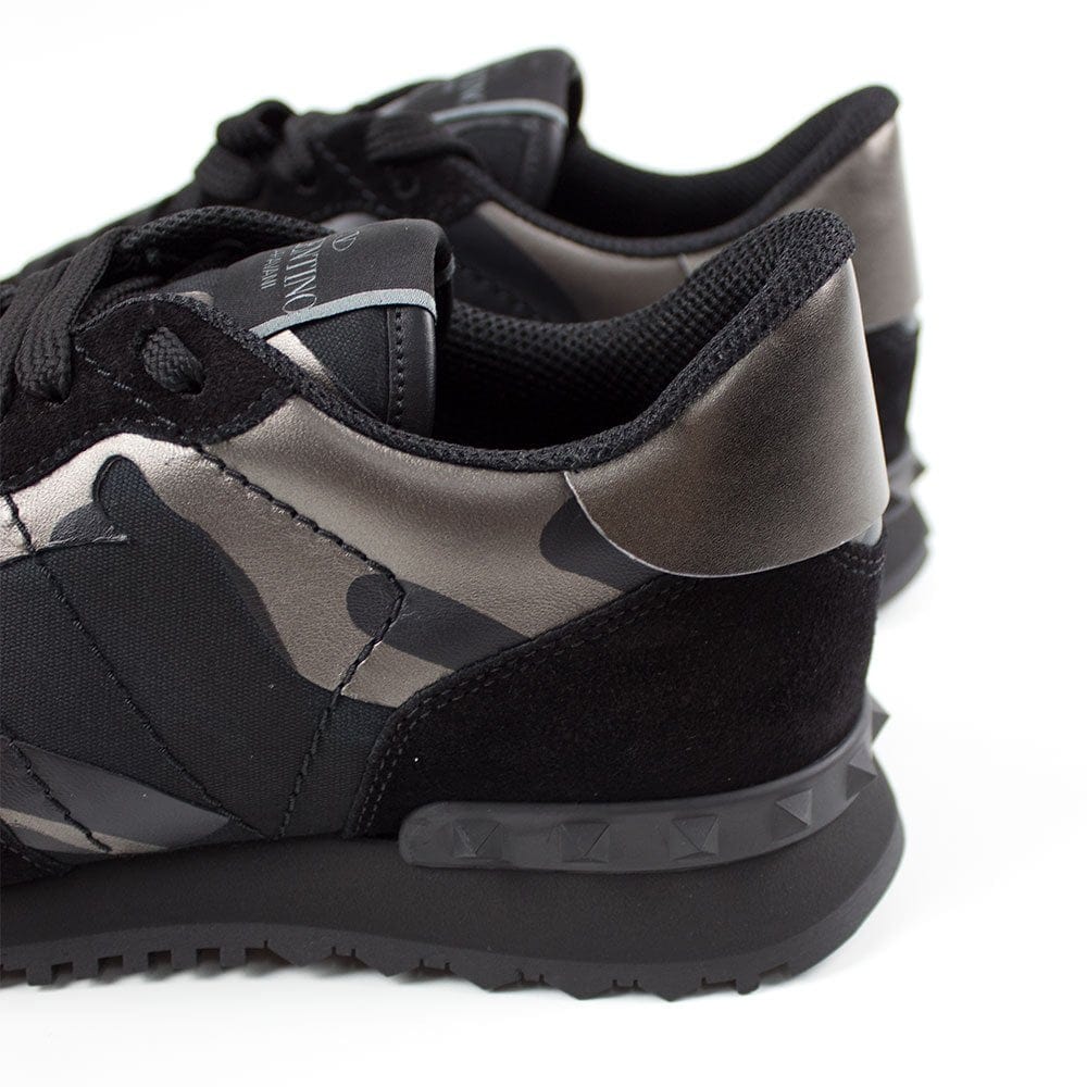 Valentino Black Bronze Camouflage Rockrunner Trainers
