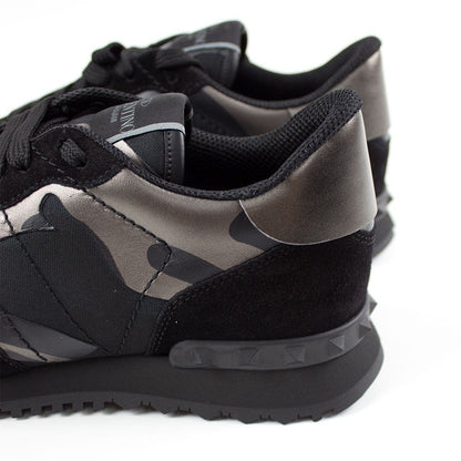 Valentino Black Bronze Camouflage Rockrunner Trainers