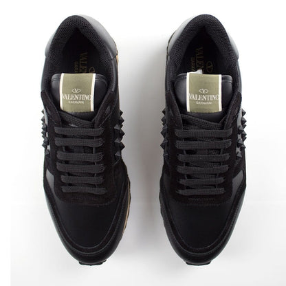Valentino Black Tonal Side Stud Rockrunner Trainers