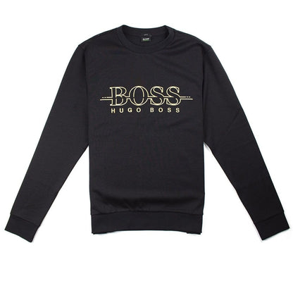 Hugo Boss Salbo Logo Crewneck Sweatshirt Black Gold